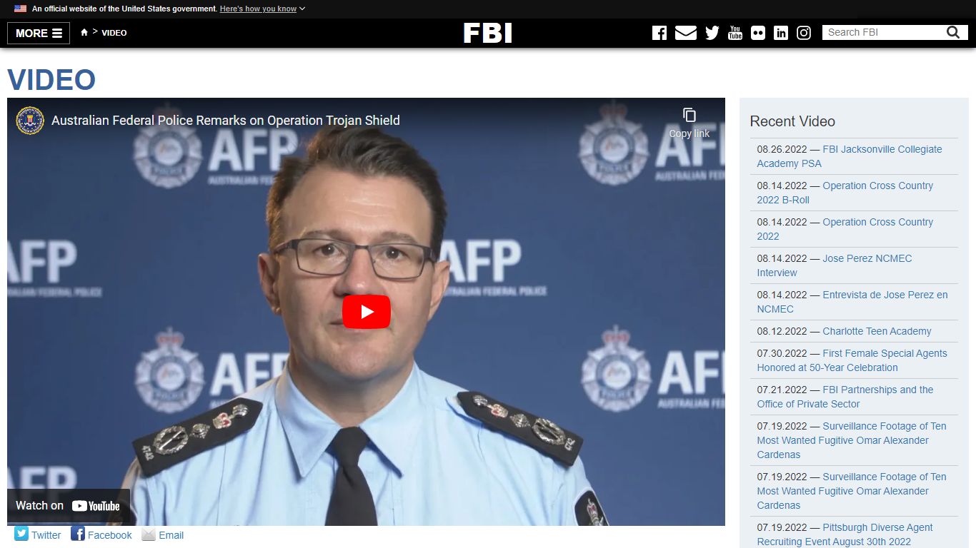 Australian Federal Police Remarks on Operation Trojan Shield — FBI