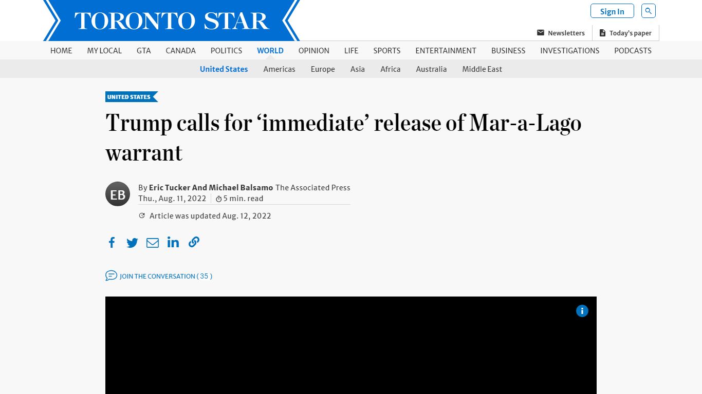 Trump calls for ‘immediate’ release of Mar-a-Lago warrant